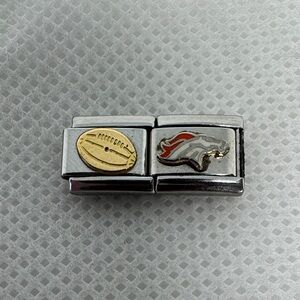 Football and Broncos Charm for a Nomination Charm Bracelet